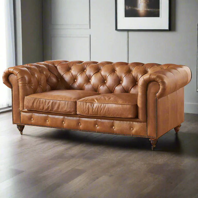 Classic Camel-Brown Chesterfield Sofa