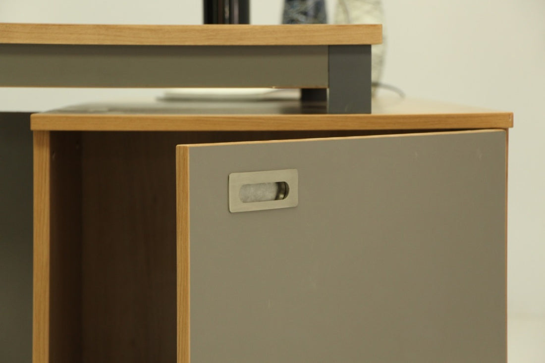 Contemporary Executive Desk with Metal Frame