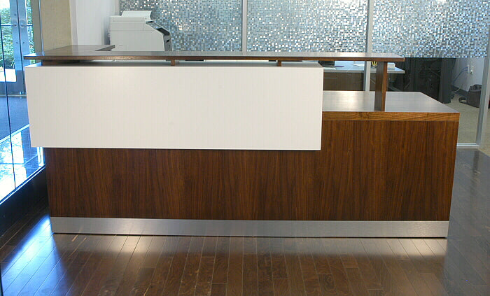 Two-Tone Desk with Accent Wall Integration