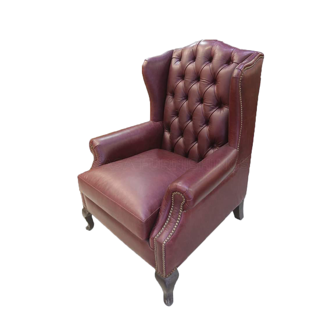 Royal Maroon Tufted Accent Chair