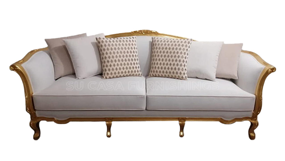 Half-Back Carved Gold Frame Sofa