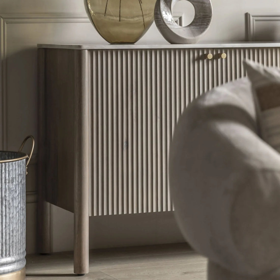 Vertical Fluted Contemporary Sideboard