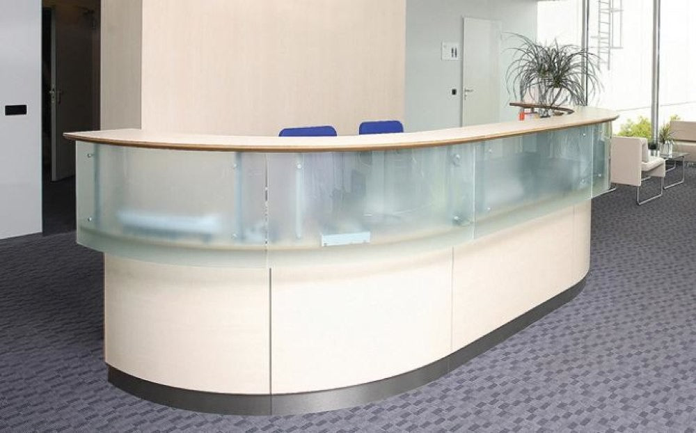 White and Beige with Frosted Glass Top