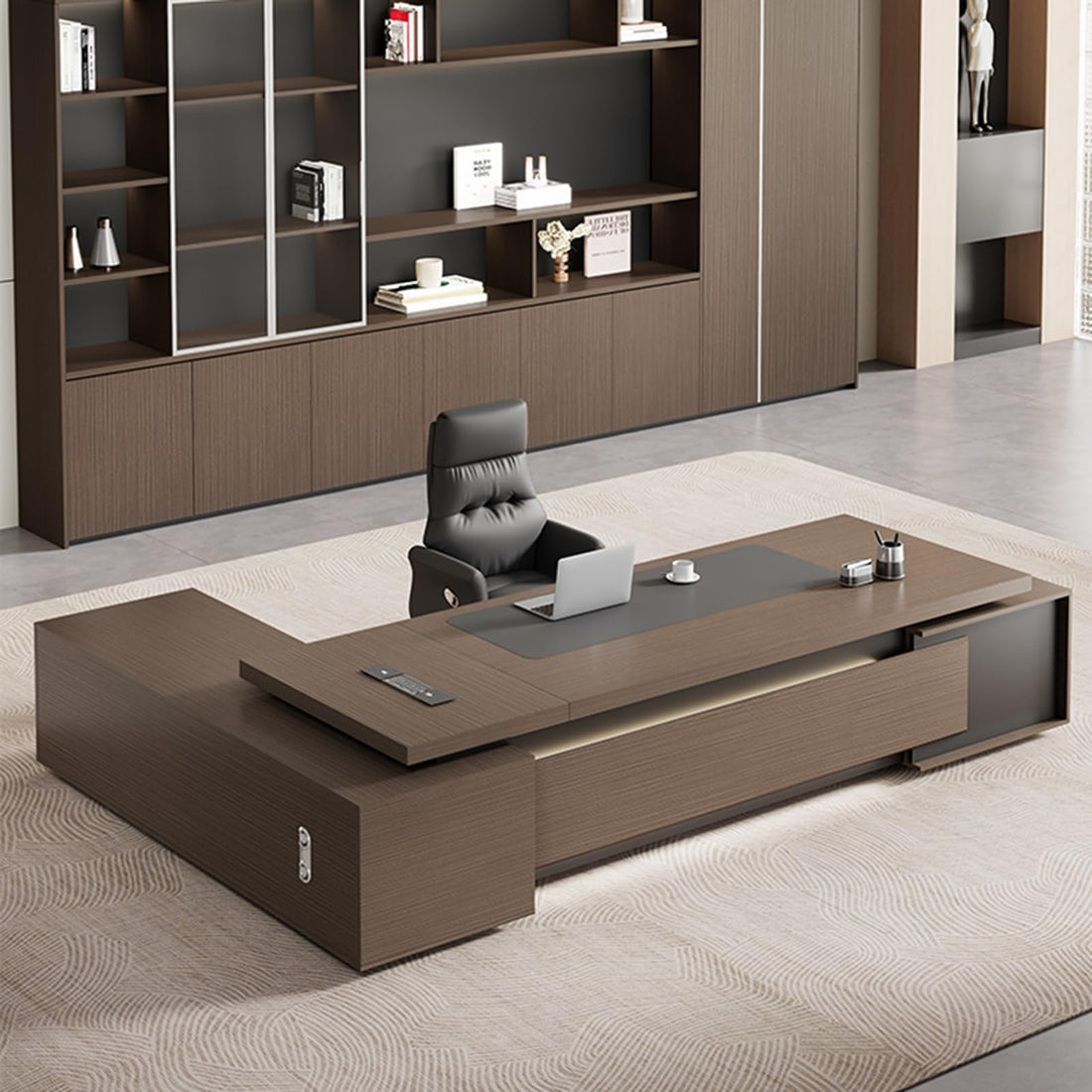 Modern Texture Wood Executive Desk