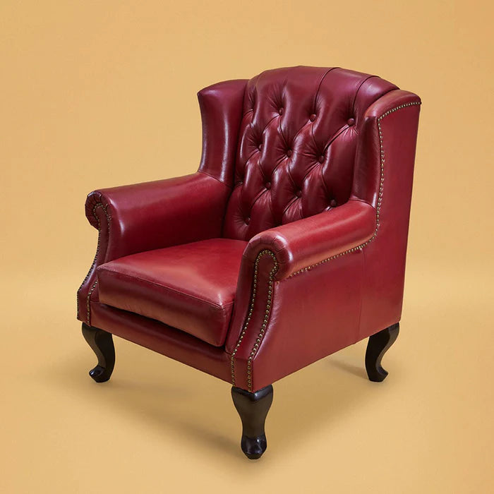 Burgundy Tufted Victorian Armchair