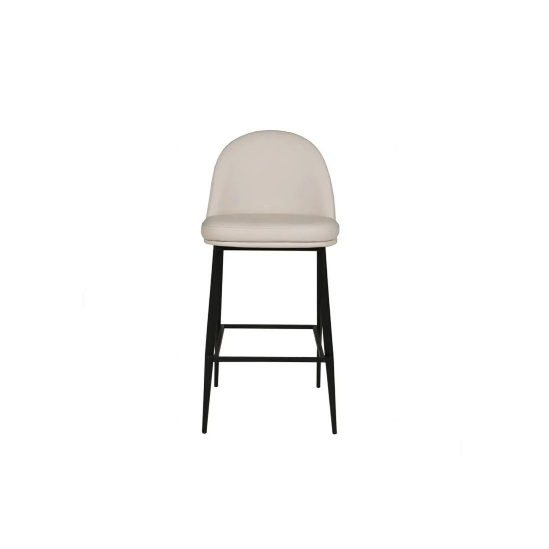 Mid-Century Cream Bar Stool with Black Legs