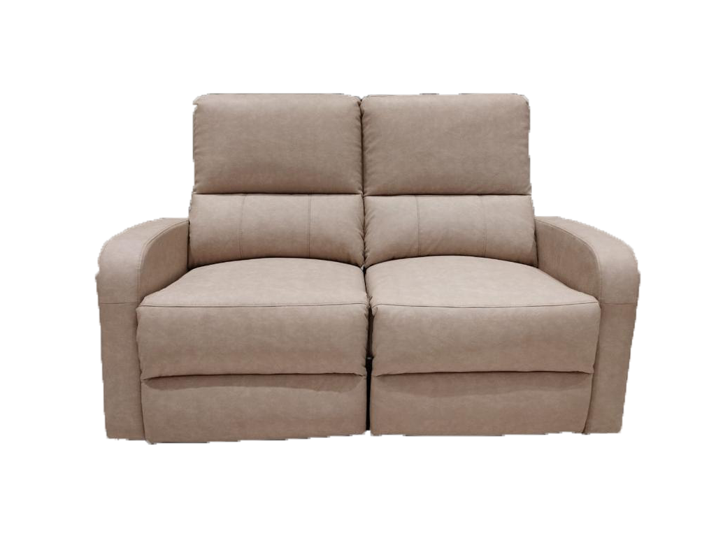 Two-Seater Recliner in Beige Fabric