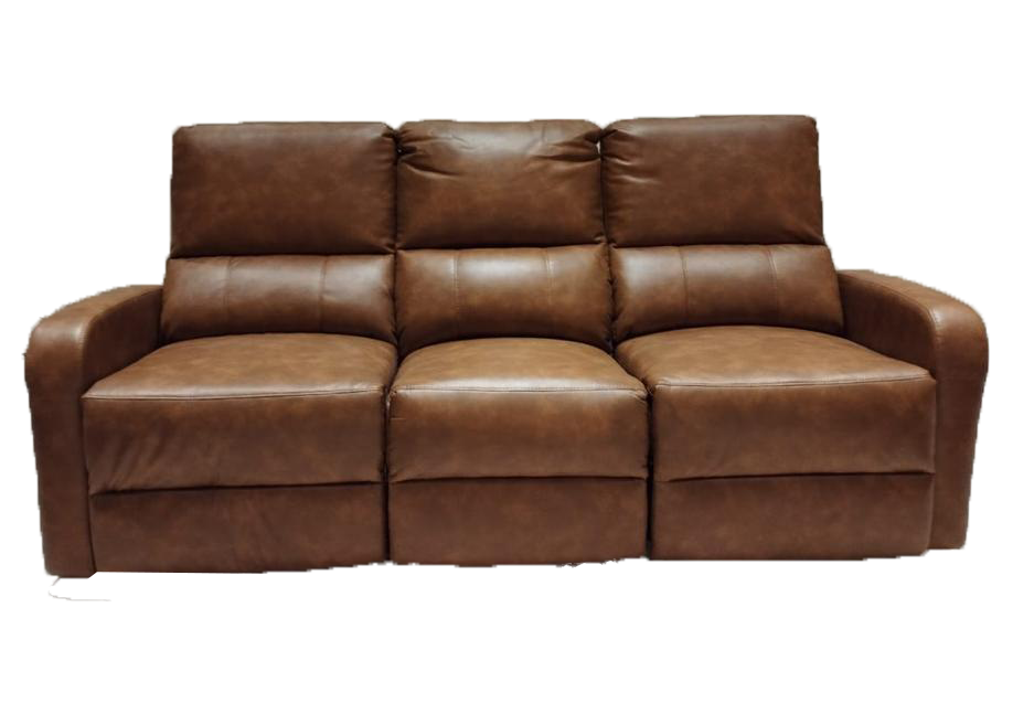 Triple Recliner in Cognac Leather