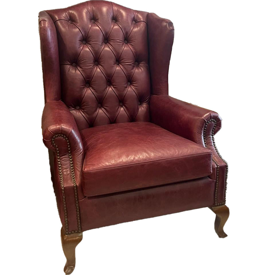 Burgundy Classic Wingback Chair