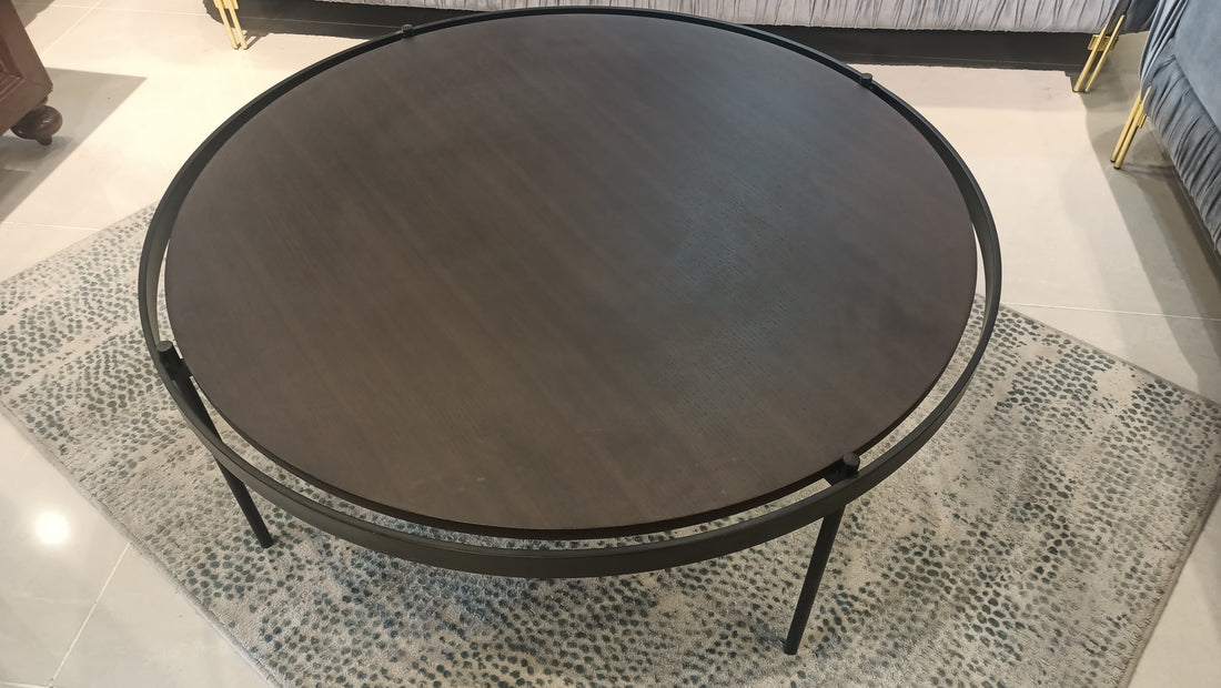Matte Black Minimalist Round Table