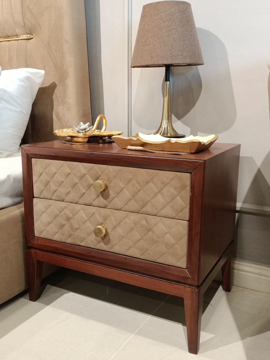 Velvet Upholstered Bed Set