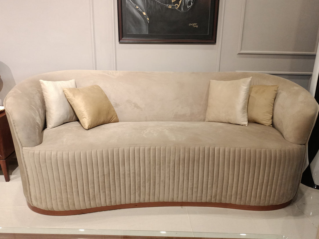 Ribbed Upholstered Contemporary Sofa (5 Seater)