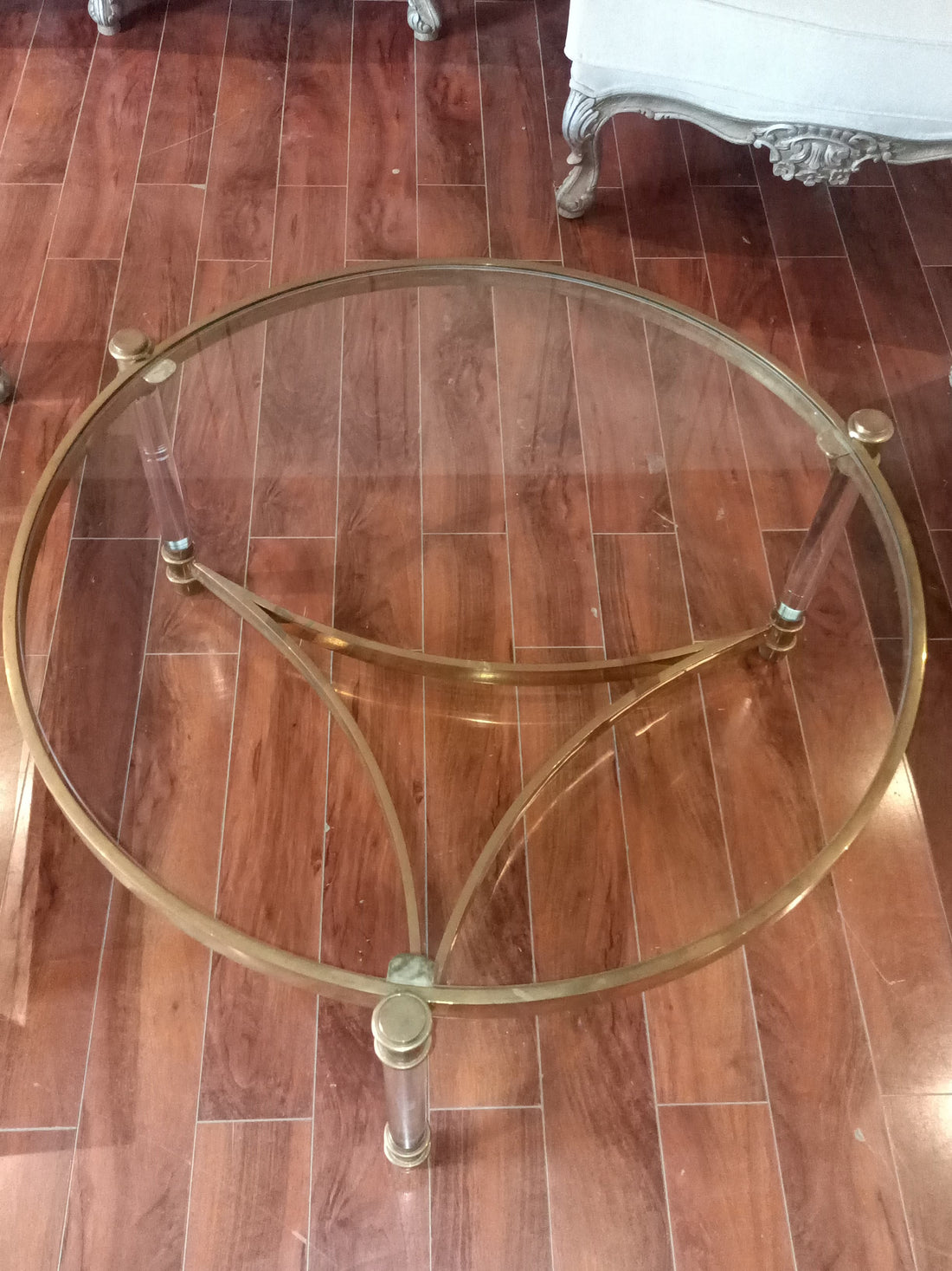 Brass & Glass Round Coffee Table