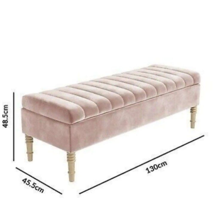 Blush Pink Tufted Bench Ottoman