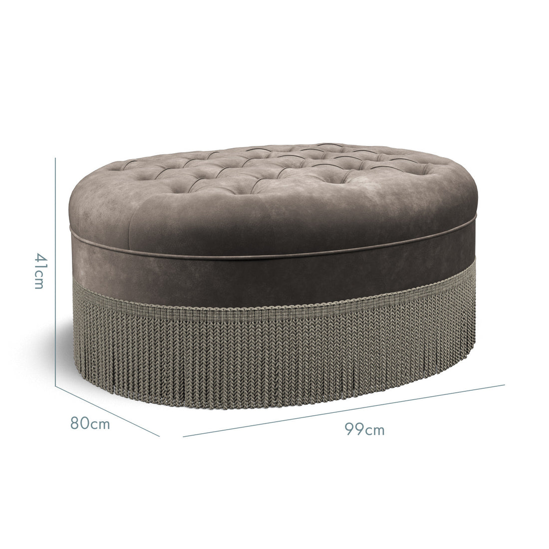 Round Charcoal Storage Ottoman